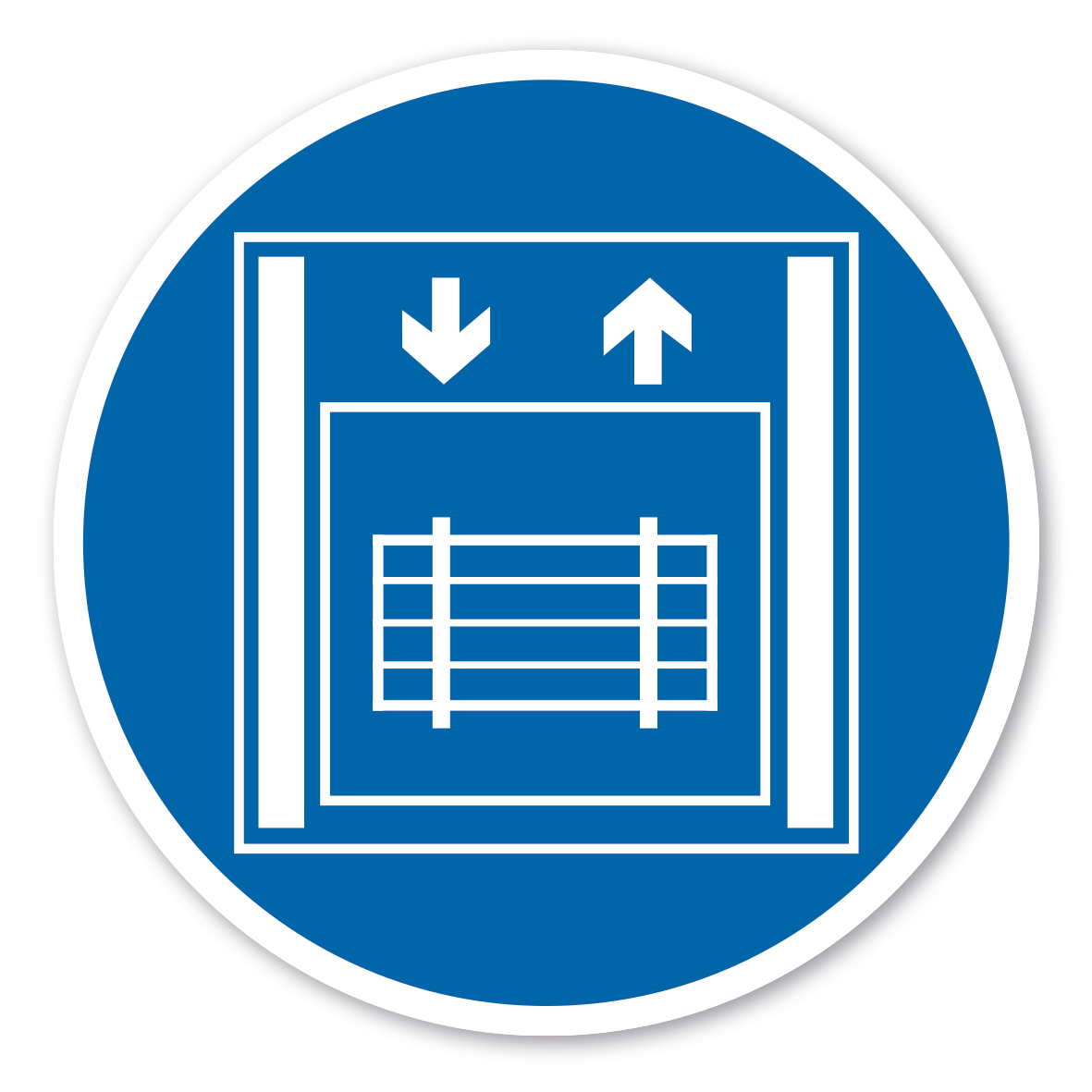 Gebotszeichen Lastenaufzug