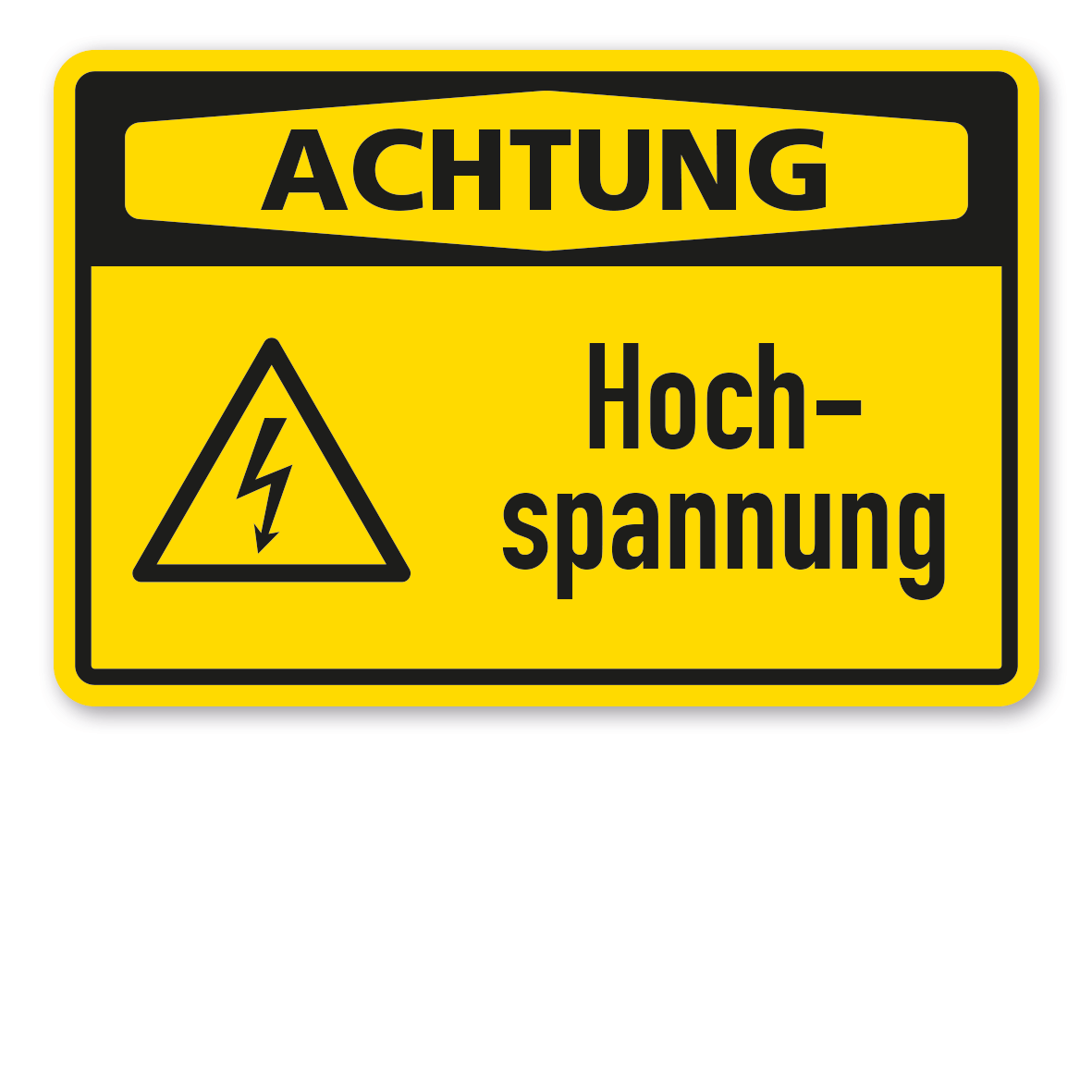 Warnschild Achtung Hochspannung