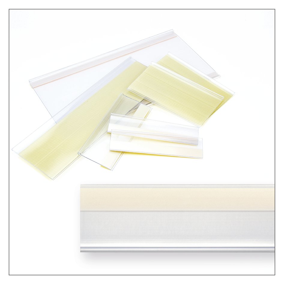 Etikettenhalter 1.240 x 21/33/37 mm, selbstklebend, transparent - 50 Stück