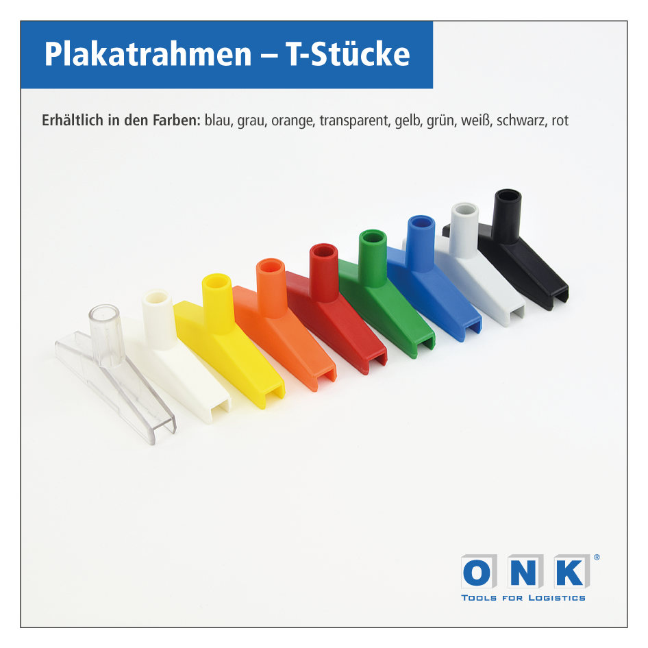 T-Stück für Plakatrahmen - in neun Farben erhältlich