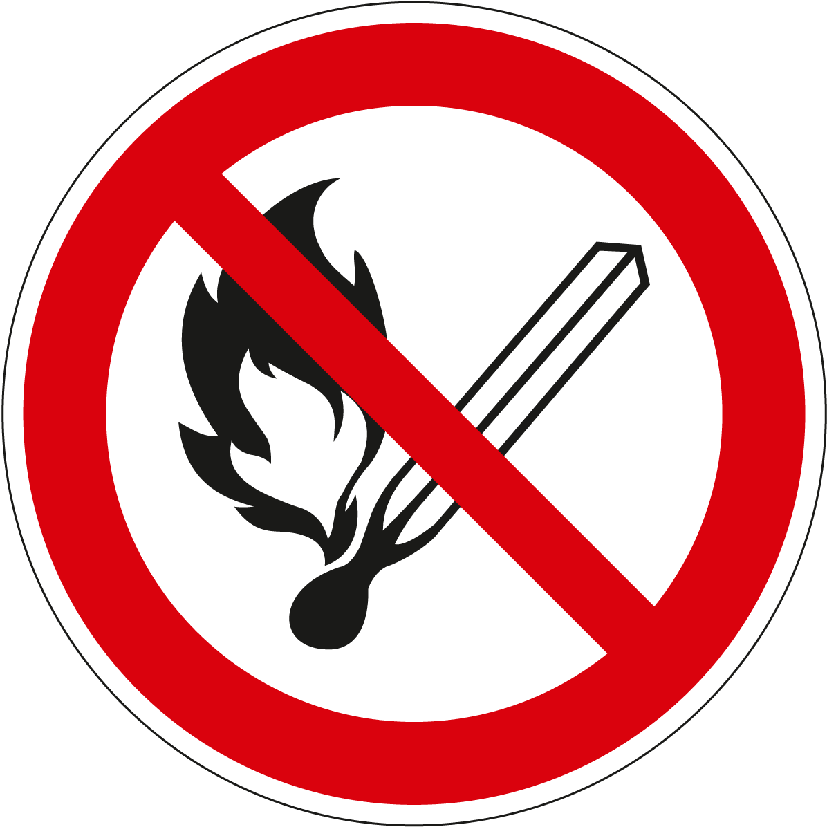 Verbotsschild Feuer, offenes Licht und Rauchen verboten