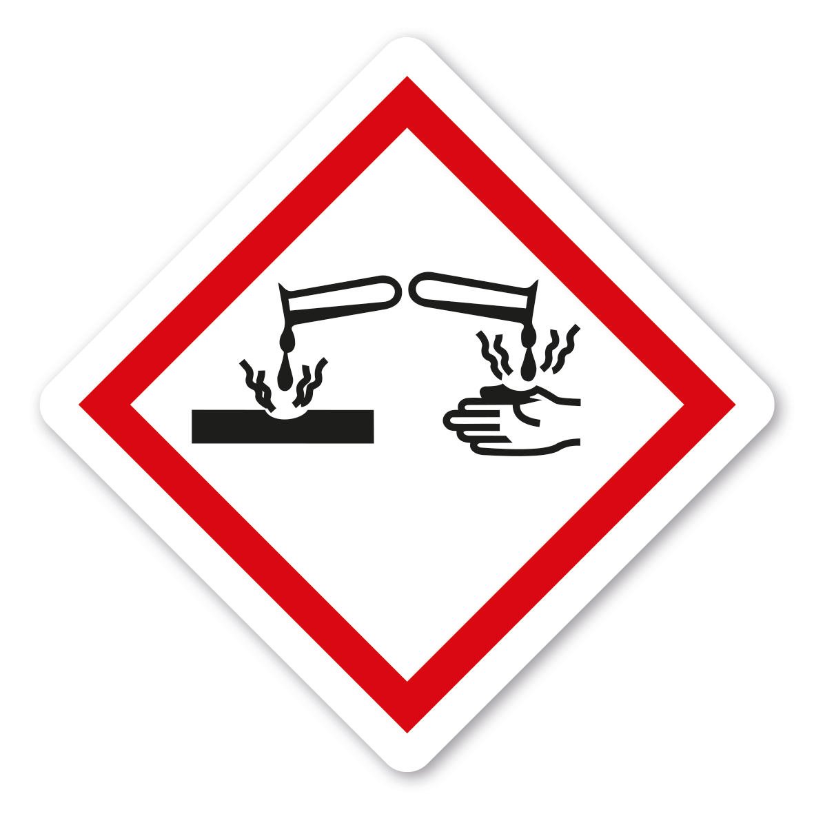 Gefahrgutzeichen Ätzwirkung - ätzend, korrosiv wirkend - GHS-05