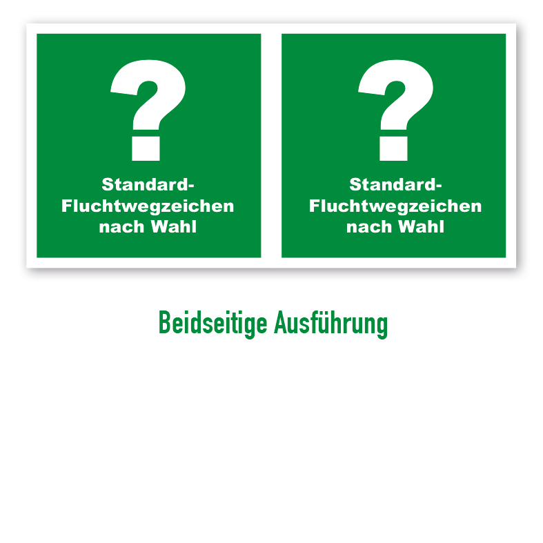 Fluchtwegschilder  – doppelseitige Ausführung – langnachleuchtend