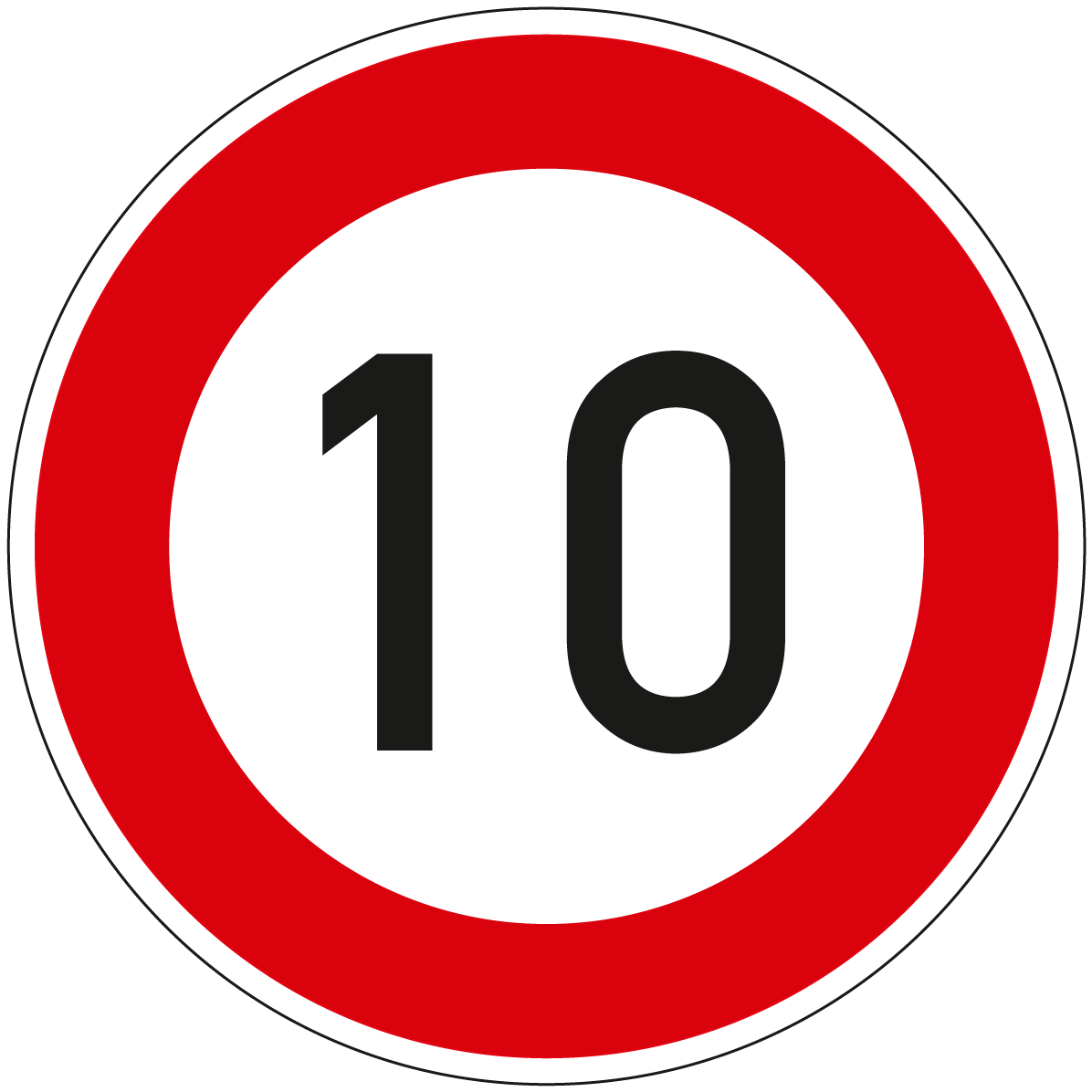 Verkehrsschild Zulässige Höchstgeschwindigkeit 10 km/h