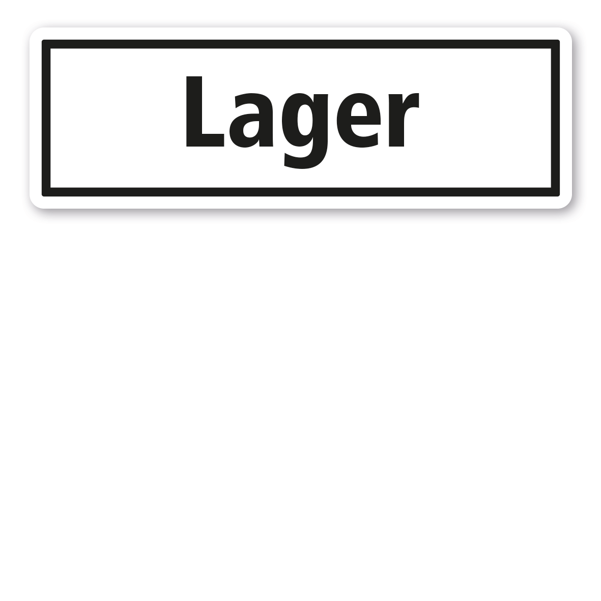 Textschild Lager
