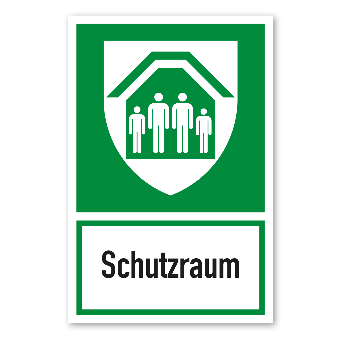 Rettungsschild Schutzraum - Kombi - ISO 7010 - E021-K