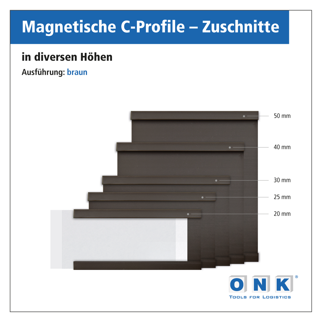 Magnetische C-Profile-Zuschnitte – braun