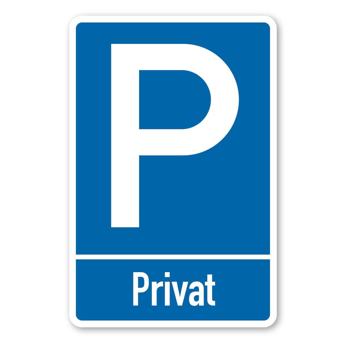 Parkplatzschild Privat - mit einzeiligem Text - Verkehrsschild