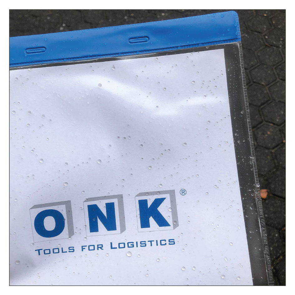 Einstecktasche, transparent – wasserfeste Ausführung