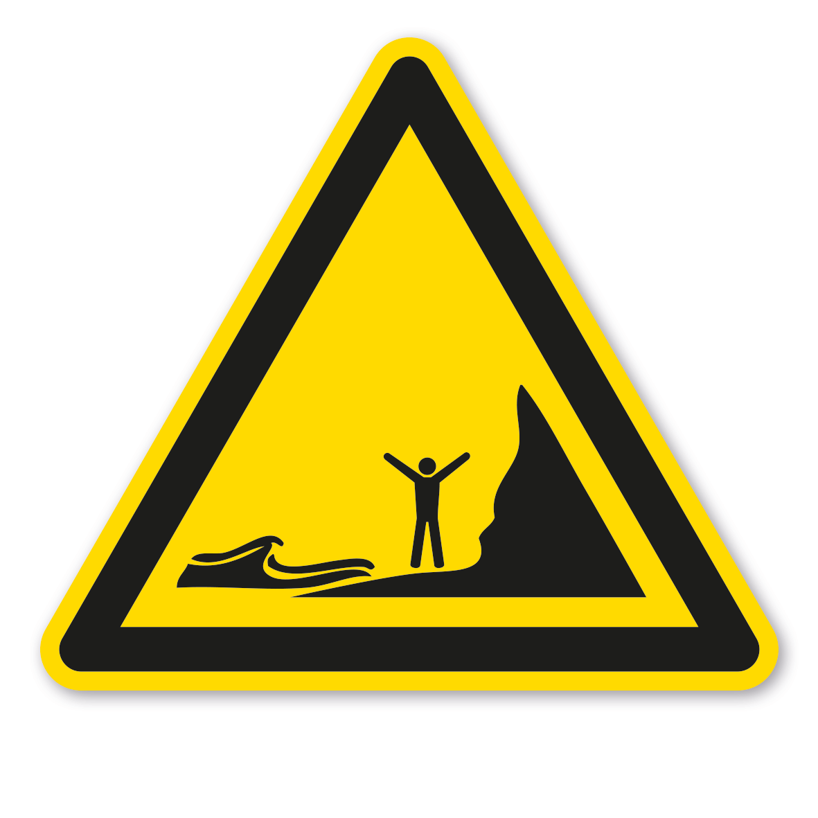 Warnzeichen Warnung vor ankommenden Gezeiten - Flut – ISO 20712-1 - WSW018