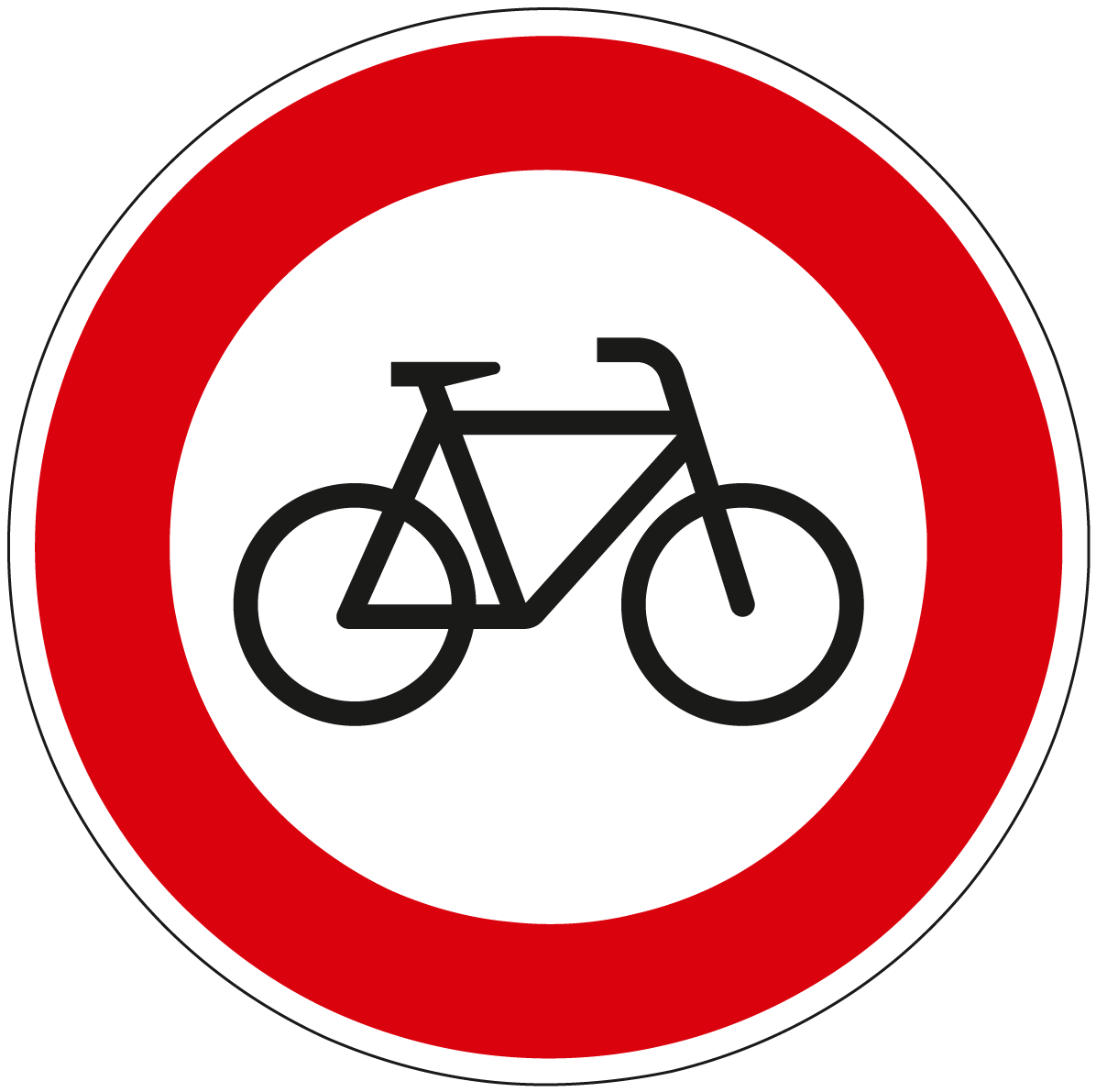 Verkehrsschild Verbot für Radfahrer