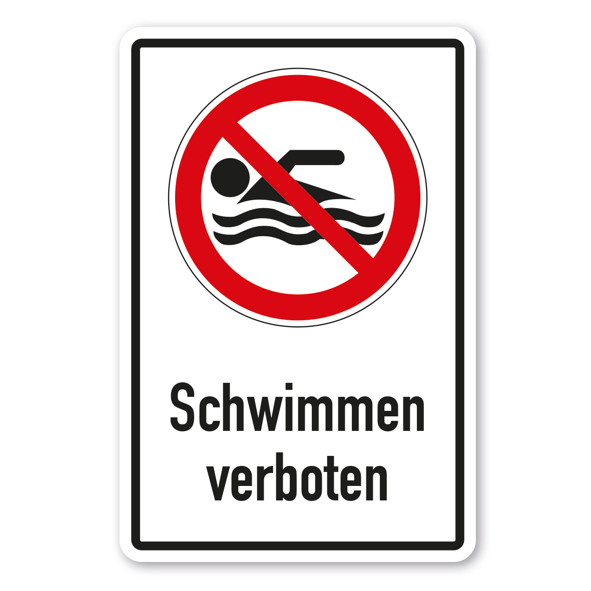 Verbotsschild Schwimmen verboten - Kombi – ISO 20712-1-WSP-002-K
