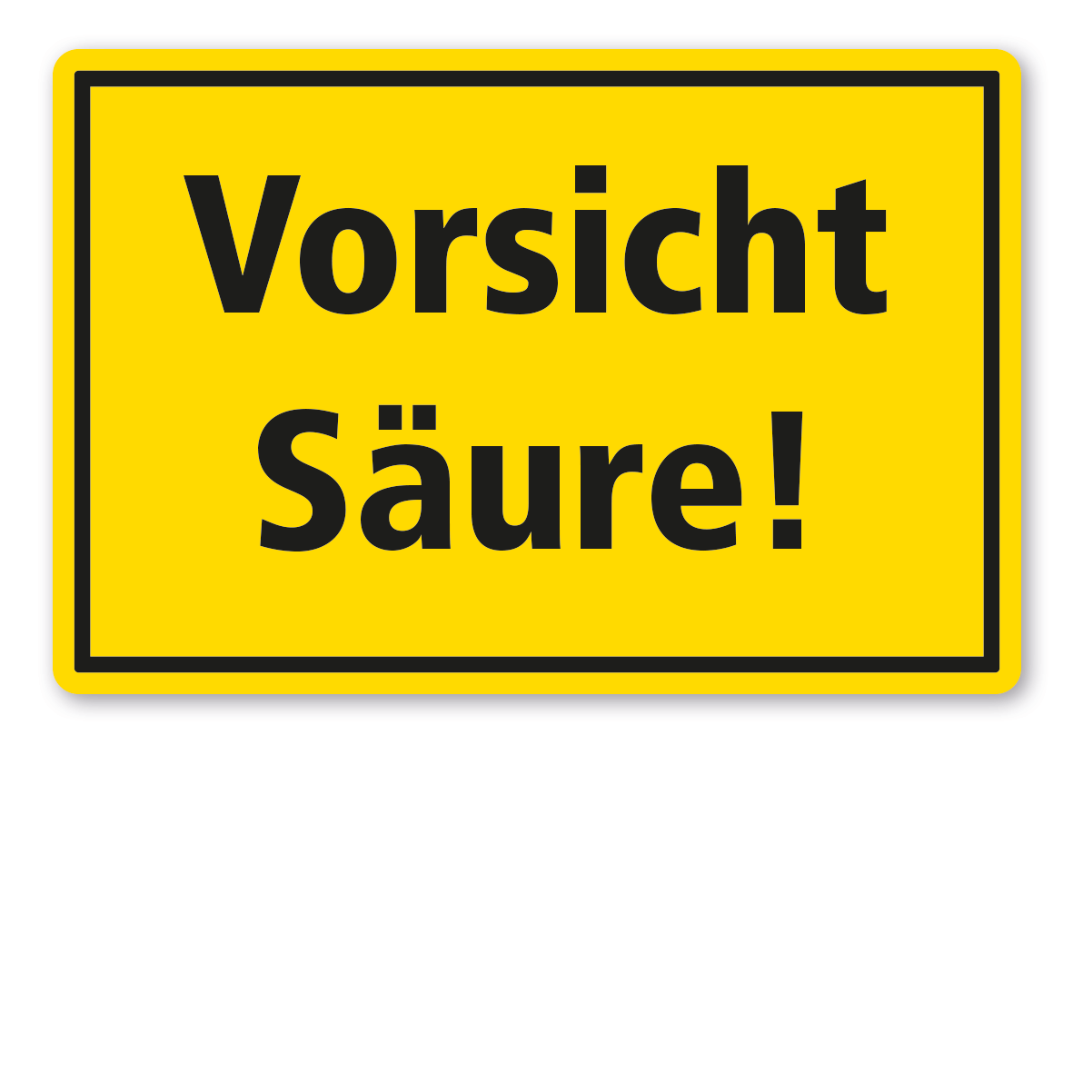 Warnschild / Textschild Vorsicht Säure