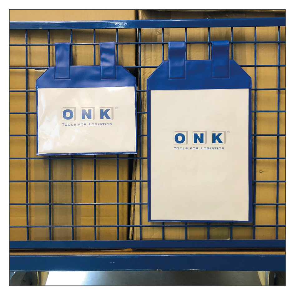 Einstecktasche mit magnetischen Aufhängeschlaufen - Gitterwagen