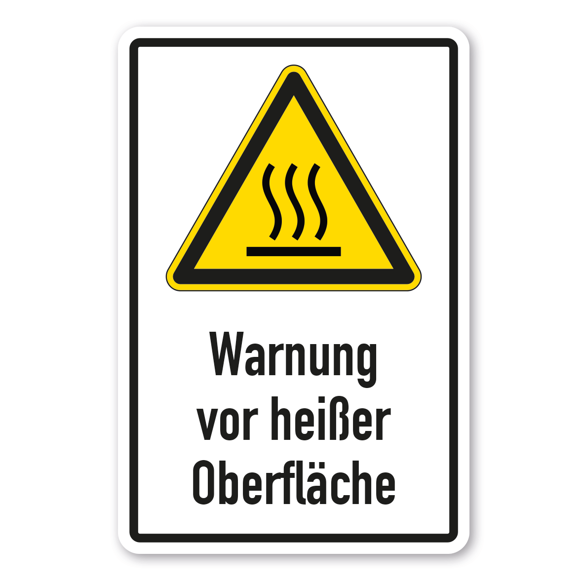 Warnschild Warnung vor heißer Oberfläche - Kombi - ISO 7010 - W0017-K