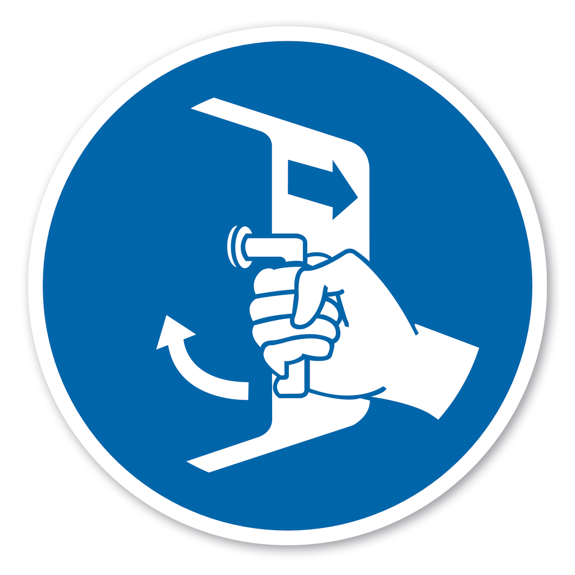 Gebotszeichen Öffnungen schließen und sichern beim Aussetzvorgang – ISO 7010 - M037