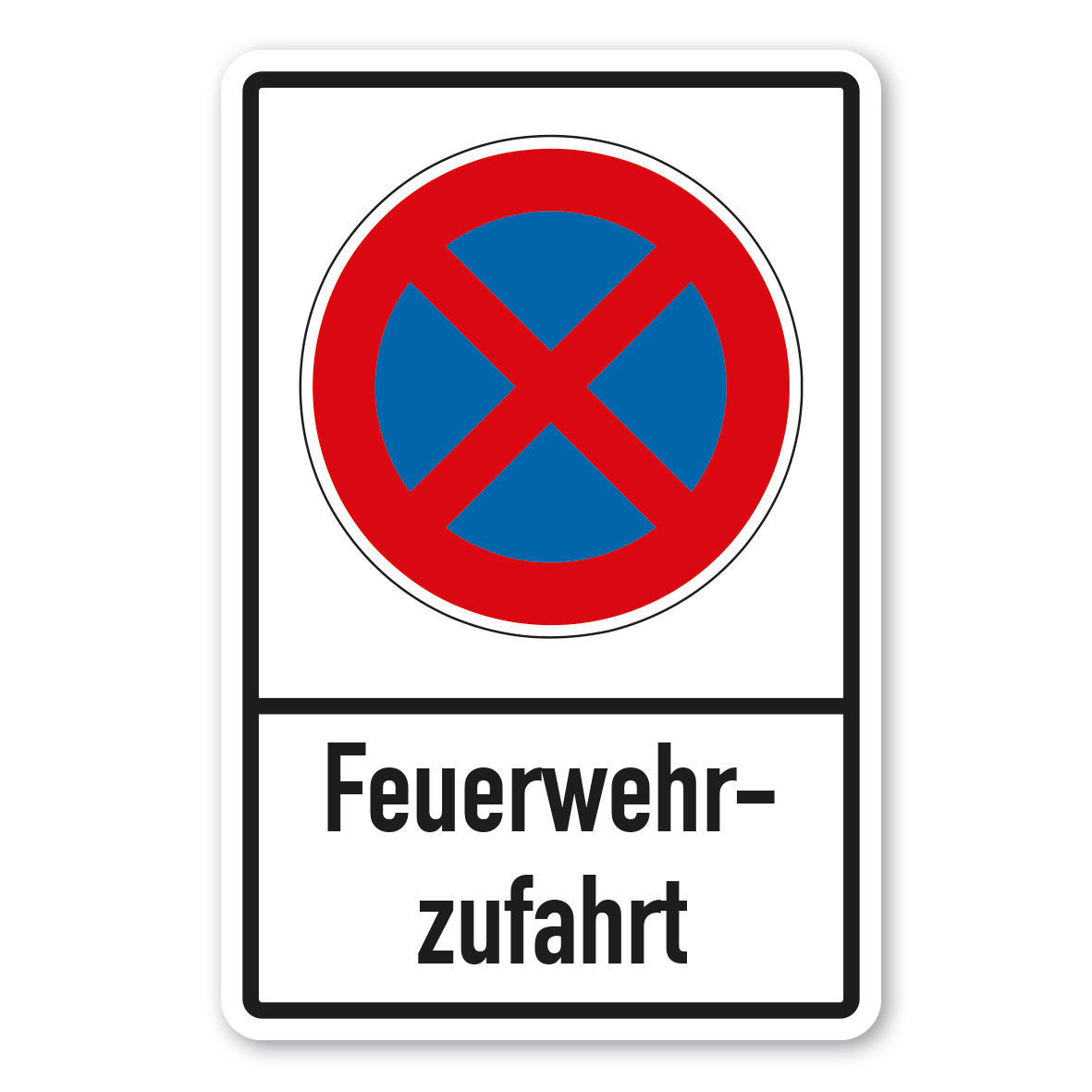Parkplatzschild Feuerwehrzufahrt - absolutes Halteverbot - Verkehrsschild