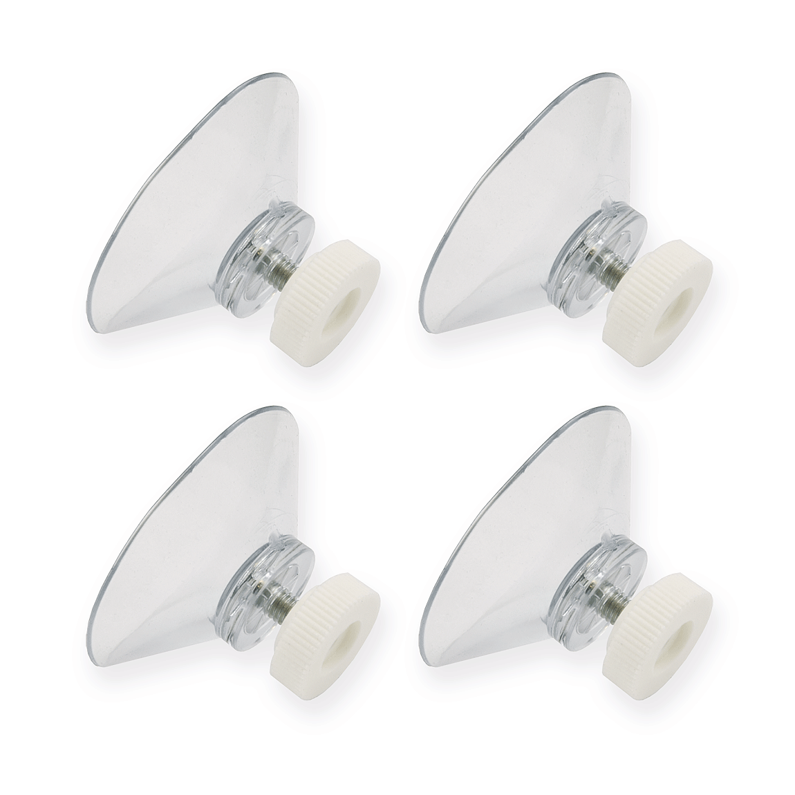 Saugnäpfe mit Rändelschrauben zur Befestigung kleinerer Schilder – 4er Satz