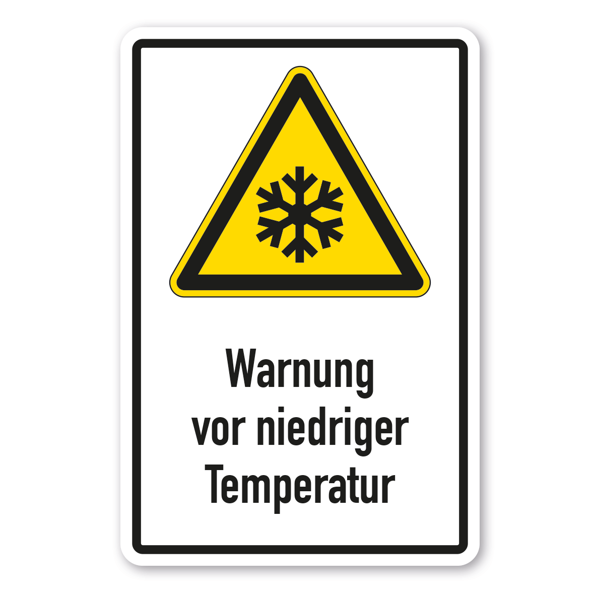 Warnschild Warnung vor niedriger Temperatur - Frost - Kombi - ISO 7010 - W0010-K
