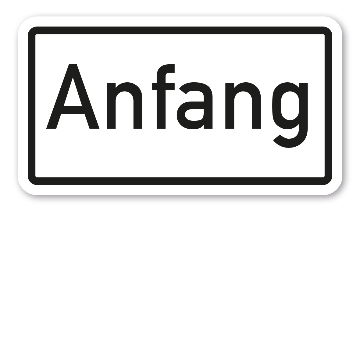 Zusatzzeichen Anfang - Verkehrsschild VZ-1012-30