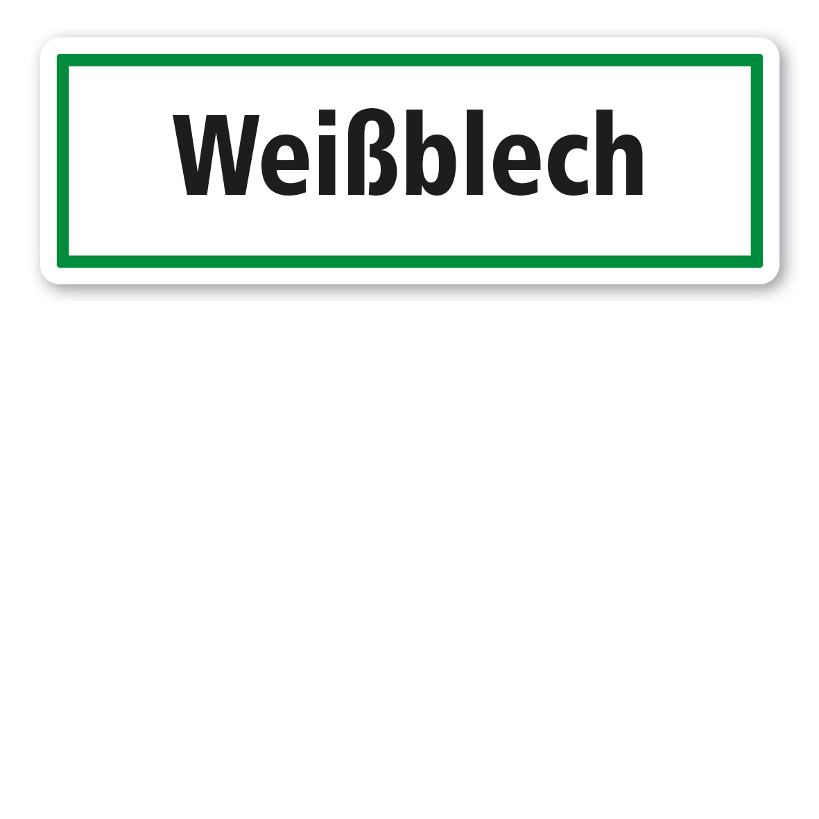 Schild zur Abfallentsorgung - Weißblech - GR