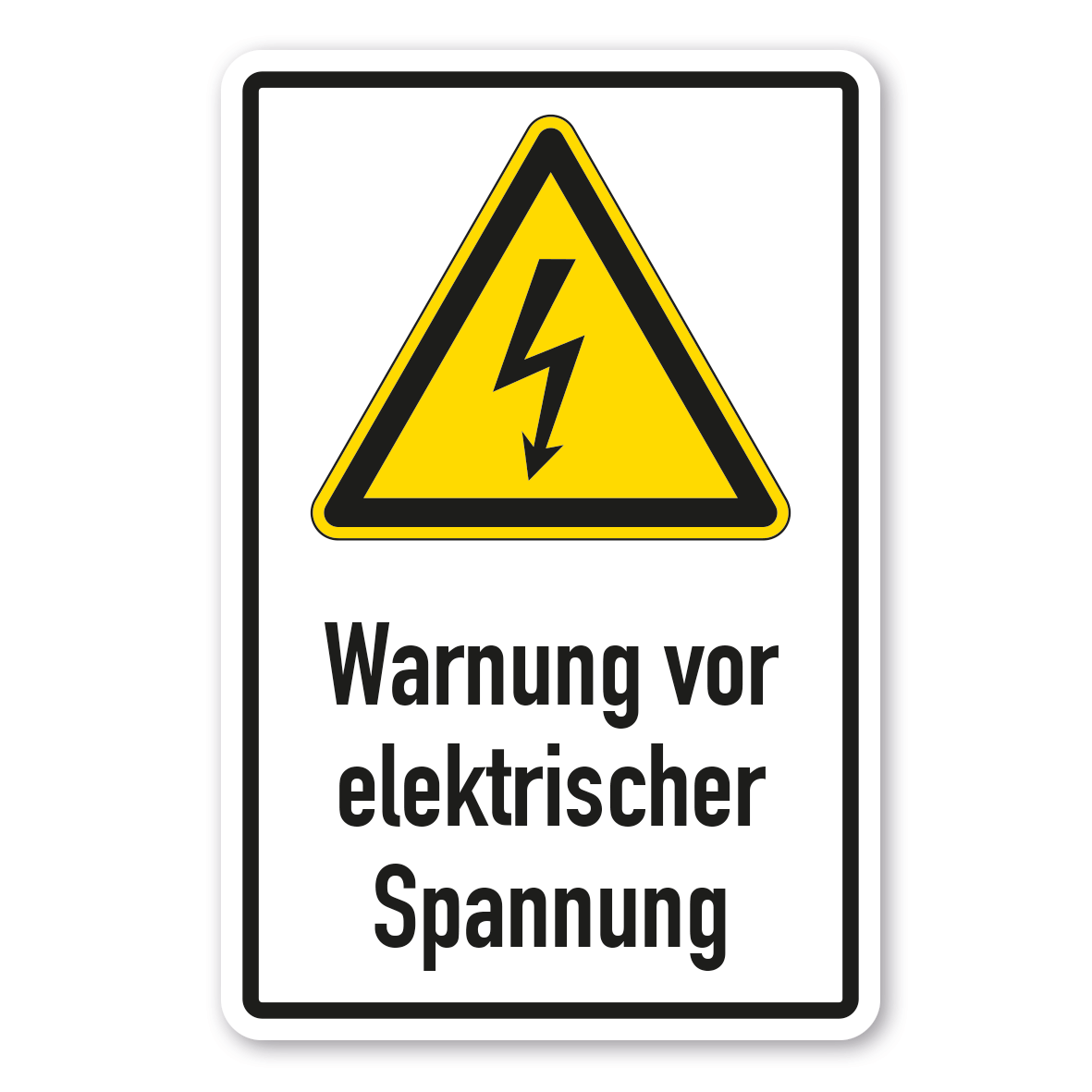 Warnschild Warnung vor elektrischer Spannung - Kombi - ISO 7010 - W0012-K