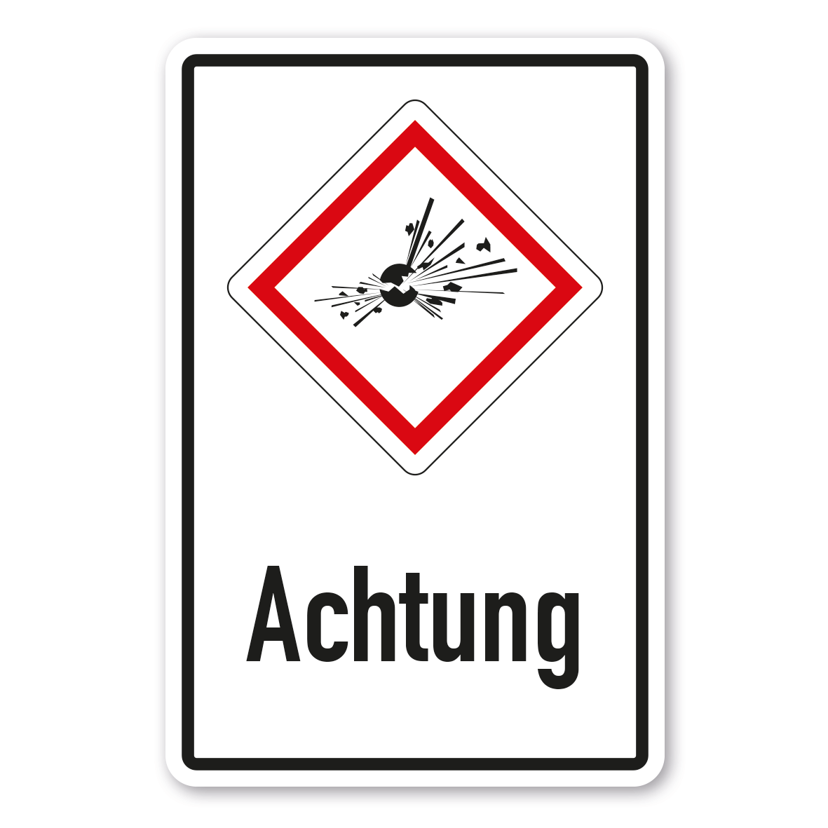 Gefahrgutschild Achtung - Explodierende Bombe - explosiv, instabil - Kombi – GHS-01